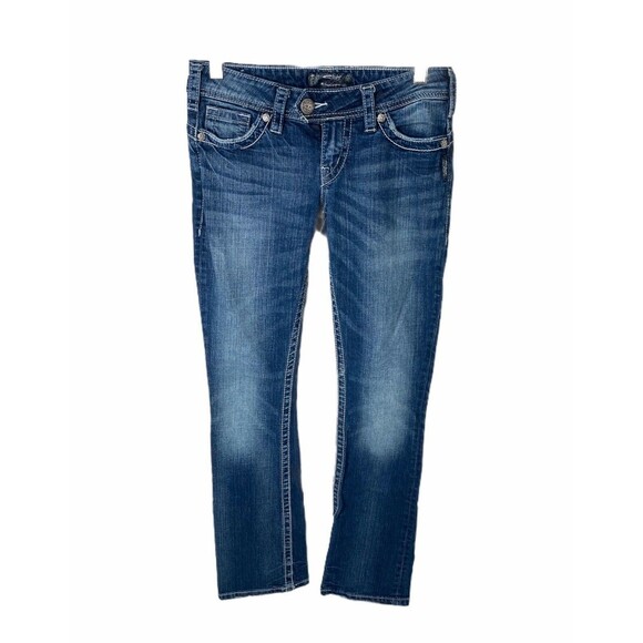 Silver Women’s Jean's Blue Denim Tuesday Western Glove Works Size 26 x 31 - Picture 1 of 6